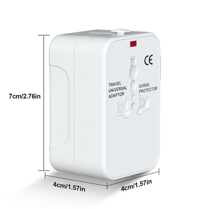 Universal Travel Adapter with Dual USB Port UK to EU Plug Adaptor Wall Charger AC Power Converter World for USA EU UK AUS